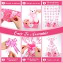 Gueevin 24 Sets Happy Mother's Day Empty Gift Baskets, 24 Cardboard Market Trays to Fill 24 Flowers Cellophane Bags 24 Pull Bows, DIY Gift Wrapping for Mother's Day Birthday Party