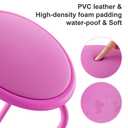 VECELO 6-Piece Stacking Stools, 17 Inch Standard Height, Padded Seat & Steel Legs, Portable Stackable Decoration Stools for School Classroom and Office Use, Pink