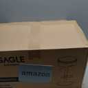 VASAGLE EKHO Collection - 360 Swivel Bar Stool, Height Adjustable Barstool with Storage, Synthetic Leather with Stitching, Mid-Century Modern, Kitchen Bar, Easy Assembly, Ink Black