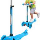 Amazon.com : ChromeWheels Scooter for Kids, Deluxe 3 Wheel Scooter for Toddlers 4 Adjustable Height Glider with Kick Scooters, Lean to Steer with LED Flashing Light for Ages 3-6 Girls Boys, Light Blue : Sports & Outdoors
