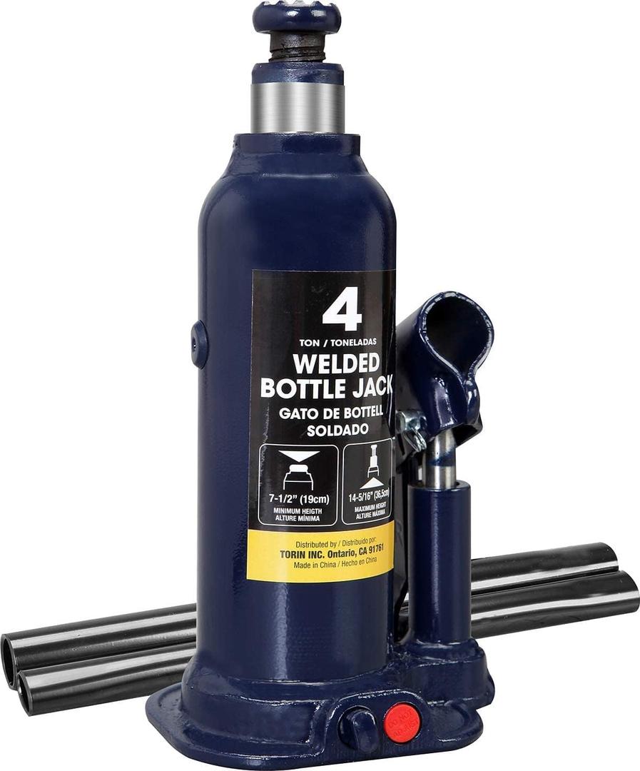 BIG RED 4 Ton (8,000 LBs) Torin Welded Hydraulic Car Bottle Jack for Auto Repair and House Lift, Blue, AT90403UR BIG RED 4 Ton (8,000 LBs) Torin Welded Hydraulic Car Bottle Jack for Auto Repair and House Lift, Blue, AT90403UR