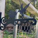 4-Pack 10 Inch Aesthetic Plant Hanger Indoor and Outdoor Metal Hanging Plant Bracket with Hummingbird Pattern Heavy Duty Plant Hooks for Hanging Flower Baskets, Bird Feeder, Wind Chime, Lantern