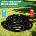 1/2 Inch Drip Irrigation Tubing - 100FT Flexible Garden Irrigation Hose for Outdoor Watering, Compatible with Most Drip System Fittings, 2 Six-Way Connectors & 2 Shut-off Valves Included (Black)