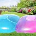 47'' Giant Bubble Ball 2 Pcs Inflatable Water Balloons Large Beach Ball Pool Beach Toys Soft Rubber Ball for Outdoor Indoor Party (Blue and Pink)