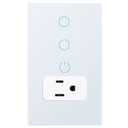 Combination Smart Touch Light Switch and Smart WiFi Power Wall Outlet, Tuya APP Smart Life, 15A /90-250V AC 60Hz, Combo Style, White