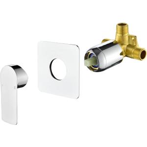 Shower Valves Wall Mount Shower Faucet Rough-In Valve Bathroom Trim Kit Single Handle Tub Shower Valve Mixer Chrome 2499CP