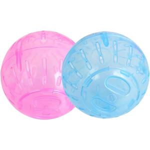2Pcs Blue and Pink Hamster Balls Transparent Dwarf Hamster Exercise Balls Running Wheel Gerbil Toys, Small Animals, Small Animal Health Supplies