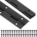 uxcell Piano Hinge, 47" Stainless Steel Continuous & Piano Hinges 1.5" Open Width 0.06'' Thick Heavy Duty Piano Hinges with Screws for Piano, Cabinets, Doors, Black