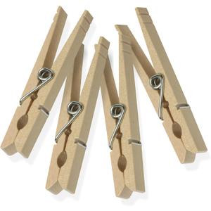 Honey-Can-Do Wooden Clothespins  Heavy-Duty Laundry Clips & Clothes Wood Clips for Crafts, Natural Wood with Strong Grip Clothes Pins, Ideal for Drying & Home Organization, 100 per Pack