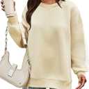 Zeagoo Womens Sweatshirt Long Sleeve Color Block Fleece Hoodies Fall Casual Crewneck Pullover Tunic Tops 2024 (XL)