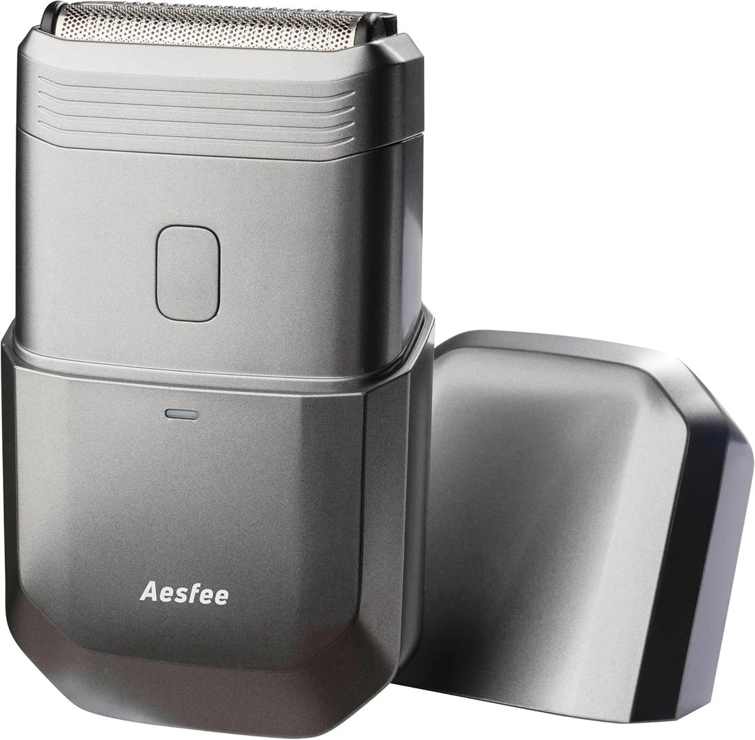 Electric Razors for Men Face - Compact Travel Electric Foil Shavers for Mens Bald Head - Small Portable Face and Head Shavers IPX7 Waterproof Wet and Dry, Dual-Action Blades and USB-C Rechargeable