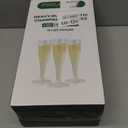 FOCUSLINE 100 Pack Plastic Champagne Flutes, 4.5 Oz Gold Glitter Plastic Champagne Glasses, Disposable Clear Toasting Glasses Recyclable Cups for Wedding Party