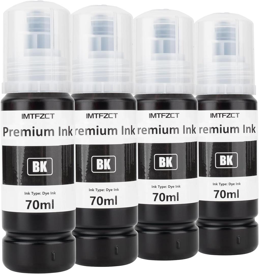Replacement for Epson T522 522 Black Ink Refill Bottles for ET-2803 ET-2720 ET4800 ET-2800 ET-2760 ET-4760 ET-2750 ET-3760 ET-2850 ET-15000 ET-4700 ST-4000 ST-2000 ET-3710 Printer(BK), 3 Pieces