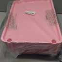 Goovilla Rolling Makeup Organizer Cart with Removable Drawer, 3 Tier Stable Pink Floor Skincare Storage Cart for Vanity, Cosmetic Display, Nail Polish, Perfume, Hair Stuff, Beauty, Bathroom(Plastic)