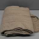 Carriediosa Knit Throw Blanket for Couch 50" X 60", Soft Cozy Stripe Pattern Cable Knitted Throws Fall Fluffy Textured Solid Home Decor Blankets Couch Cover for Bed Sofa, Taupe