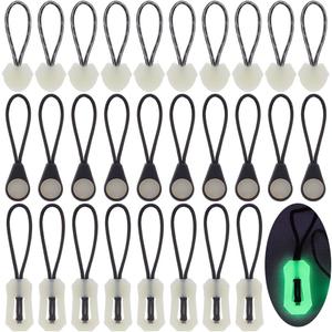 WEBEEDY 30pcs Luminous Zipper Pull Replacement 3 Styles Green Glow in The Dark Zipper Puller Tab Head Detachable Zippers Repair for Camping Tent Luggage Suitcase Backpacks Coat Outdoor Boots Purse