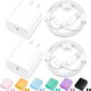 iPhone Charger Fast Charging,[Apple MFi Certified] 2Pack 20W Type C Fast Charger Block with 6FT USB C to Lightning Cable Compatible for iPhone 14/13/12/11 Pro Max/Xs Max/XR/X,iPadWhite