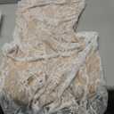 Women Vintage Cream Lace Maxi Dress Romantic Long Sleevees Lace Bodycon Dress White L