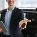 3 x HARFINGTON Car Key Chain Ring Clip Small Leather Keychain Key Fob Key Fob Accessory with Keyrings for Home Car Keys (Gunmetal Black)