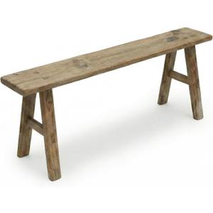 Handmade Wooden Entryway Bench - Vintage Noodle Style for Living Room, Bedroom, or Hallway - Durable Weathered Wood Finish for Rustic Home Decor