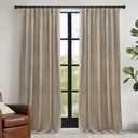 RYB HOME Camel Beige Velvet Curtains 108 inch, Room Darkening Window Curtains with Multiple Hanging Options Heavy Duty Plush Backdrop for Bedroom Guest Room, W52 x L108 inch, 2 Panels