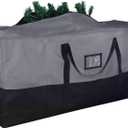 Christmas Tree Storage Bag, 600D Oxford Extra Large Moving Bags, Fits Up to 9 Ft Artificial Trees, Skeleton Storage, Waterproof Christmas Decorations Storage Bags with Zippers & Card Slot (GRAY & BLACK)