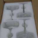 Qipecedm 4 Pcs Ribbed Coupe Glasses, 10 oz Vintage Coupe Glass Set, Unique Martini Glass, Classic Cocktail Glassware, Bar Drinking Glasses Set Perfect for Cocktail, Wine, Champagne & Gift