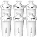 Water Filter Replacement for Brita Pitchers & Dispensers, Classic OB03, Mavea 107007, 35557 & More, NSF Certified Water Pitcher Filter, 1 Year Supply, Fits Brita & Mavea, 6 Count