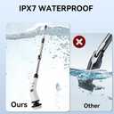 Electric Bathroom Cleaning Brush, Cordless Spin Scrubber Full Body Waterproof IPX7 with Adjustable Handle, 8 Replaceable Brush Heads for Bathtub/Kitchen/Window/Home -SD-CTB01