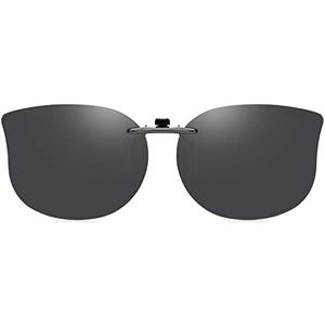 CAXMAN Cat Eye Clip On Sunglasses for Women Polarized Lens Compact Fit Non Flip Up