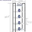 NUMENN Bookshelf, 5 Tier Bookshelves, Home Office Bookcase Shelf Storage Organizer, Free Standing Storage Shelving Unit for Bedroom, Living Room and Home Office, White Marble