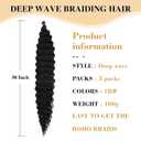 Deep Wave Crochet Hair 30 Inch 3 Packs Long Ocean Wave Curly Braiding Hair Extensions Synthetic Curly Crochet Hair for Black Women(30 Inch, 3pack, #1B)
