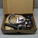 Bathroom Faucets for Sink 3 Hole, Hurran 4 inch Chrome Bathroom Sink Faucet with Pop-up Drain and Supply Hoses, Stainless Steel Lead-Free Centerset Utility Faucet for Vanity RV, 2 Pack