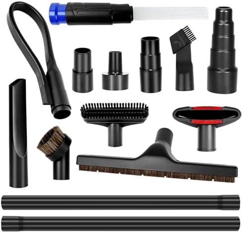 14Pcs Universal Vacuum Attachment for Wet Dry Vac Attachments， Vacuum Accessories and Attachments with Shop Vac Extension Wand, Hose Adapter fit 2 1/2", 1 1/4",1 7/8"