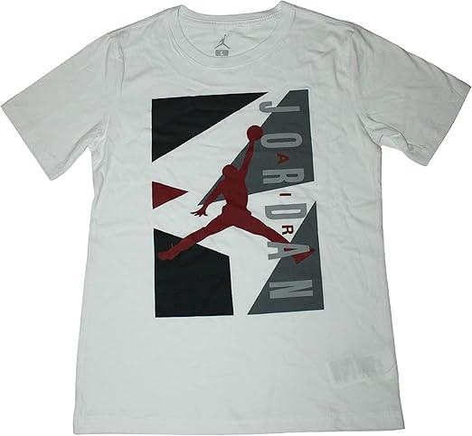 Jordan AJ Block T-Shirt white/gym red/dark green M