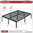 Yicensen 14 Inch Full XL Bed Frame No Box Spring Needed Heavy Duty Metal Full XL Platform Bed Frame with Rounded Corner Legs, Easy Assembly, Noise Free, Black