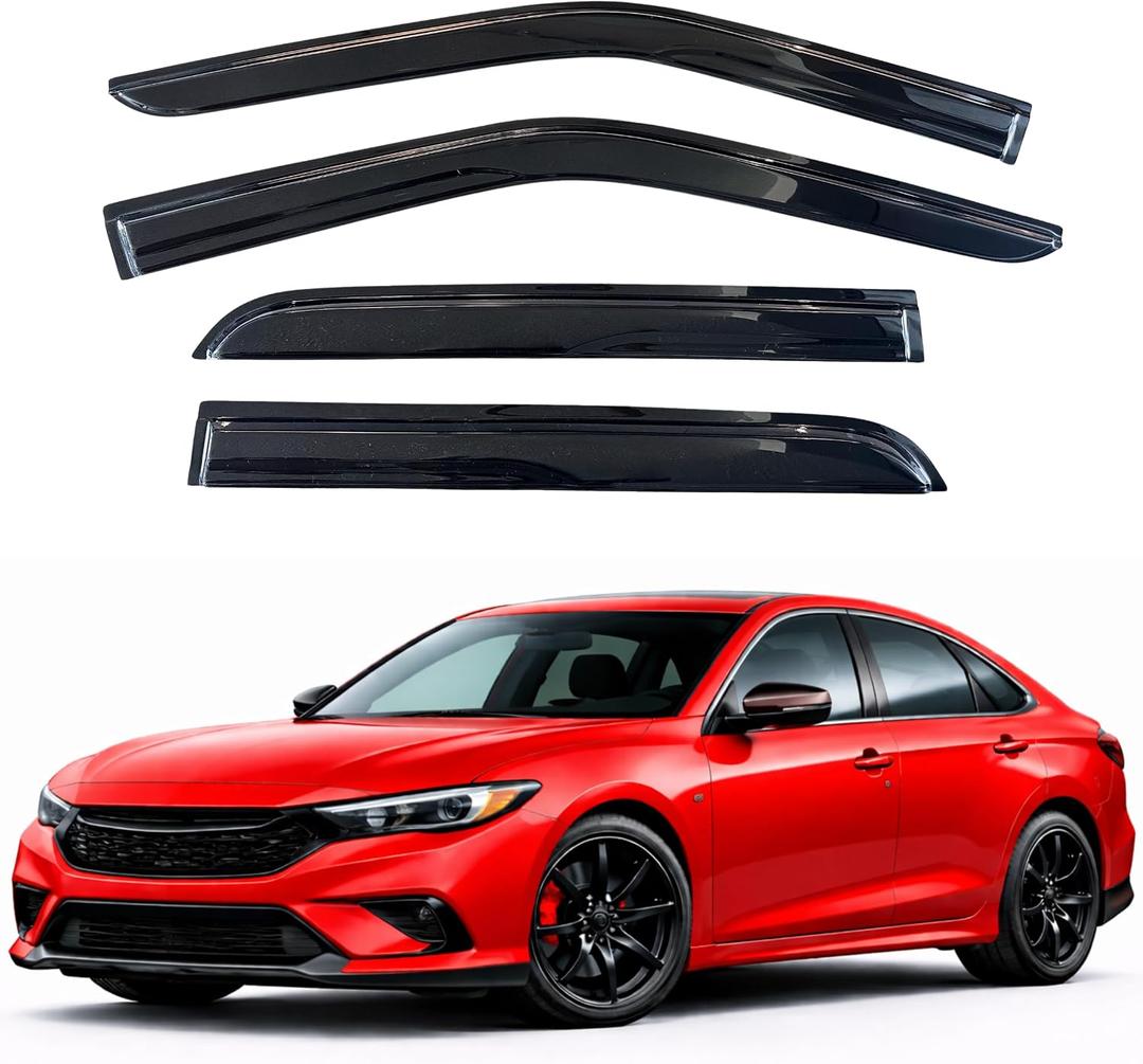 3 x KPY Rain Guards Fit for 2018-2023 Honda Accord, Out-Channel Window Visors Vent Wind Deflectors 4PC, Car Accessories for 18-23 Accord (Sedan Only)
