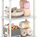 Furinno Turn-N-Tube Storage Shelves, 3-Tier Book Shelf, Corner Shelf, Toolless Open Shelves, for Organization and Storage, Living Room, Garage, Home Office, White, 3-Tier Narrow
