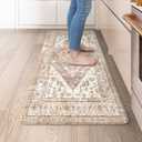 KIMODE Kitchen Mats Cushioned Anti Fatigue, 20"x39" Farmhouse Kitchen Rug, Non Slip Kitchen Mats for Floor, Padded Kitchen Floor Mats, Standing Desk Mat for Sink, Laundry, Desk Khaki