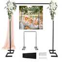 Balloon Arch Stand, 8.2FT Square Wedding Arch Frame, Metal Black Heavy Duty Backdrop Adjustable Stand, Extra 2 Clamps Change Over The Table Rod Stand for Baby Shower Party Decoration, Garden Trellis