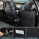 TIEHESYT Black Car Seat Covers Full Set, Breathable Leather Automotive Front and Rear Seat Covers with Headrest, Waterproof Auto Seat Protectors Fit for Most Sedans SUV Pick-up Truck