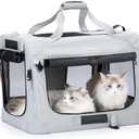 PetMasion Extra Large Cat Carrier for 2 Cats, Collapsible Soft Sided Pet XL Crate for Large Mudium Big Cat 20lbs+, Car Travel Portable Bag for Long Trips Ride 24"x16.5"x16.5"