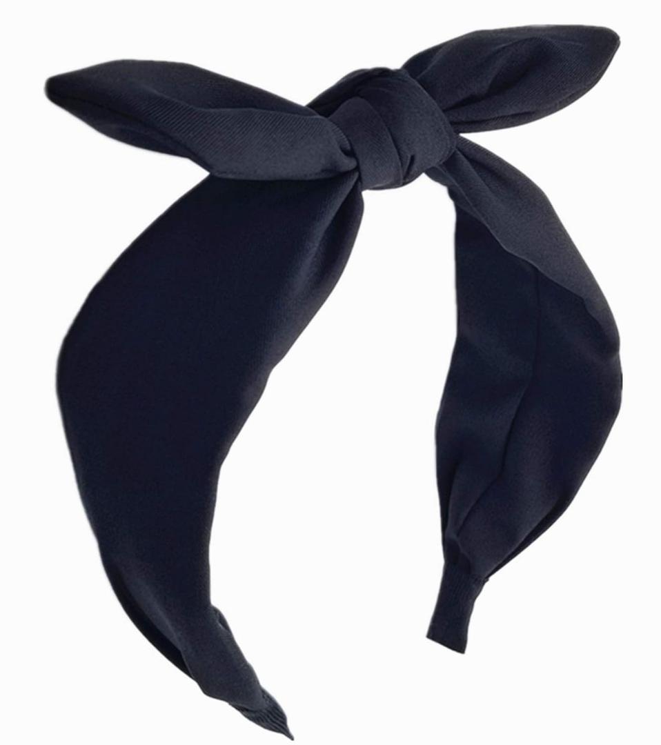 1Pcs Knotted Headbands for Women,Turban Headband Wide Headbands Bowknot Hair Band for Women (Black)