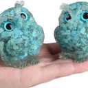 LAIDANLA Turquoise 2.4" Owl Statue Natural Healing Crystal Cute Owl Animal Figurine Pocket Sculpture Reiki Spiritual Energy Gemstone Home Office Room Desk Decor Gifts for Women Men