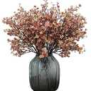 JAKY-Global Babys Breath Silk Artificial Flowers 12 Bundle European Fake Plants Farmhouse Decor Fall Decoration Bouquets DIY Home Garden (Beige Brown-12pcs)