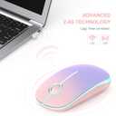 Unipows Wireless Mouse - 2.4G Slim Portable Computer Mouse with Nano Receiver, Less Noise Mobile Optical Mice for Notebook, PC, Laptop, Computer, Mac (Gradient Pink to Purple)