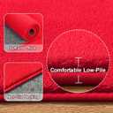 Amearea Red Round Area Rugs 5ft Washable Circle Rugs for Bedroom Living Room, Fluffy Indoor Thickened Memory Foam Rug, Non Slip Minimalist Circular Carpet for Kids Boys Girls Dorm Nursery Room Decor