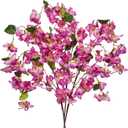 DILATATA Artificial Bougainvillea Branches 47" Long Wisteria Vines Trailing Artificial Flowers for Front Door Porch Planter Urn Patio Balcony Drooping Flowers Purple Bugambilias