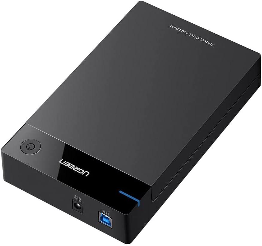 UGREEN External Hard Drive Enclosure for 3.5 2.5 Inch SATA SSD HDD USB 3.0 to SATA III Hard Drive Case with UASP 12V Power Adapter Compatible with WD Seagate Toshiba Samsung Hitachi PS5 Xbox