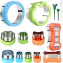 Dog Bone Cookie Cutter set - 4 Dog Bone 4 Footprint 3 Round Biscuit Cutters Sandwiches Cutter Set Different Sizes Mini Small Medium Big